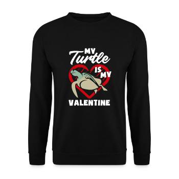 Schildkröte Meeresschildkröte Geschenk - Unisex Pullover - Schwarz - Vorne - Alina (178cm) & Michal (187cm)