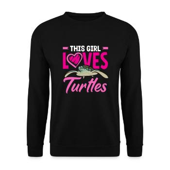 Tortue Tortue Mer Cadeau - Sweat-shirt Unisexe - noir - Devant - Alina (178cm) & Michal (187cm)