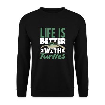 Tortue Tortue Mer Cadeau - Sweat-shirt Unisexe - noir - Devant - Alina (178cm) & Michal (187cm)