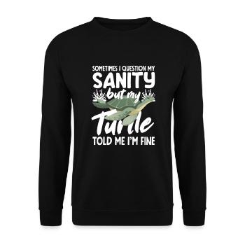 Tortue Tortue Mer Cadeau - Sweat-shirt Unisexe - noir - Devant - Alina (178cm) & Michal (187cm)
