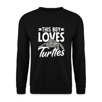 Tortue Tortue Mer Cadeau - Sweat-shirt Unisexe - noir - Devant - Alina (178cm) & Michal (187cm)