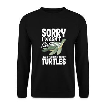 Tortue Tortue Mer Cadeau - Sweat-shirt Unisexe - noir - Devant - Alina (178cm) & Michal (187cm)