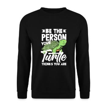 Tortue Tortue Mer Cadeau - Sweat-shirt Unisexe - noir - Devant - Alina (178cm) & Michal (187cm)
