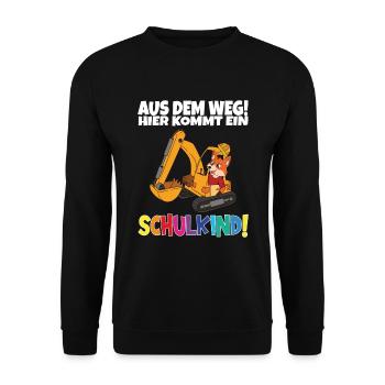 Écolier 2024 entrant à l'école - Sweat-shirt Unisexe - noir - Devant - Alina (178cm) & Michal (187cm)