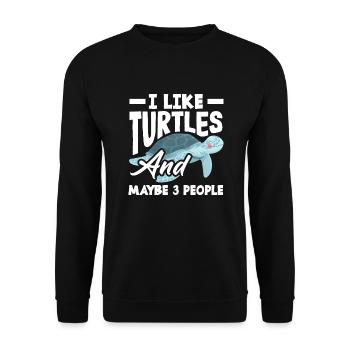 Tortue Tortue Mer Cadeau - Sweat-shirt Unisexe - noir - Devant - Alina (178cm) & Michal (187cm)