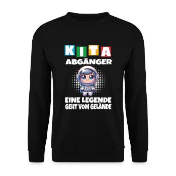 KITA Leavers School Child School Enrollment - Unisex Sweatshirt - black - Front - Alina (178cm) & Michal (187cm)