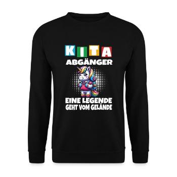 KITA Leavers School Child School Enrollment - Unisex Sweatshirt - black - Front - Alina (178cm) & Michal (187cm)