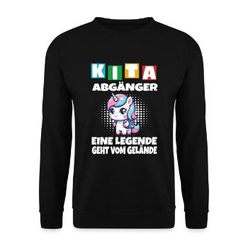 KITA Leavers School Child School Enrollment - Unisex Sweatshirt - black - Front - Alina (178cm) & Michal (187cm)