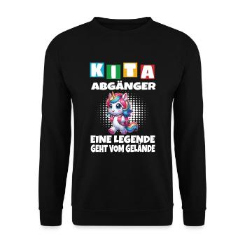 KITA Leavers School Child School Enrollment - Unisex Sweatshirt - black - Front - Alina (178cm) & Michal (187cm)