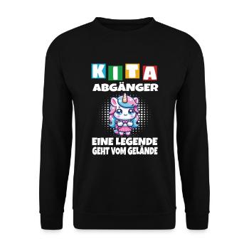 KITA Leavers School Child School Enrollment - Unisex Sweatshirt - black - Front - Alina (178cm) & Michal (187cm)