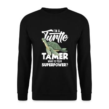 Tortue Tortue Mer Cadeau - Sweat-shirt Unisexe - noir - Devant - Alina (178cm) & Michal (187cm)
