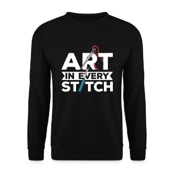 Broderie Perles Motif de broderie Point de croix - Sweat-shirt Unisexe - noir - Devant - Alina (178cm) & Michal (187cm)