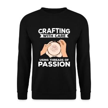 Broderie Perles Motif de broderie Point de croix - Sweat-shirt Unisexe - noir - Devant - Alina (178cm) & Michal (187cm)