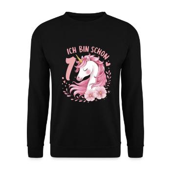 1st Birthday Girl 1 Year Horse Horses Unicorn - Unisex Sweatshirt - black - Front - Alina (178cm) & Michal (187cm)