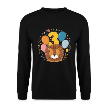 3ème anniversaire Leo Kids Anniversaire - Sweat-shirt Unisexe - noir - Devant - Alina (178cm) & Michal (187cm)