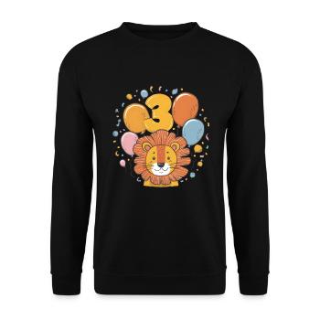 3ème anniversaire Leo Kids Anniversaire - Sweat-shirt Unisexe - noir - Devant - Alina (178cm) & Michal (187cm)