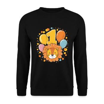 1er anniversaire Leo Fête d’anniversaire des enfants - Sweat-shirt Unisexe - noir - Devant - Alina (178cm) & Michal (187cm)
