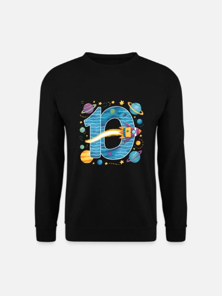 10. Geburtstag Jungen 10 Jahre Planeten Geburtstag - Unisex Pullover - Schwarz