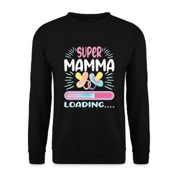 Super Mamma 2024 Loading - Unisex Sweatshirt - black - Front - Alina (178cm) & Michal (187cm)