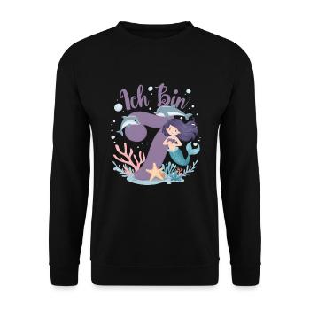 7th Birthday Girl 7 Years Mermaid Party - Unisex Sweatshirt - black - Front - Alina (178cm) & Michal (187cm)