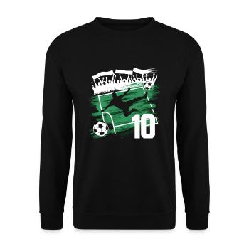 10e anniversaire 10 ans de football Joueur de football - Sweat-shirt Unisexe - noir - Devant - Alina (178cm) & Michal (187cm)