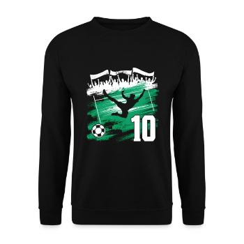 10e anniversaire 10 ans de football Joueur de football - Sweat-shirt Unisexe - noir - Devant - Alina (178cm) & Michal (187cm)