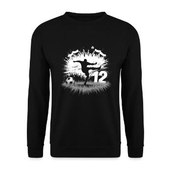 12th Birthday 12 Years Soccer Soccer Player - Unisex Sweatshirt - black - Front - Alina (178cm) & Michal (187cm)