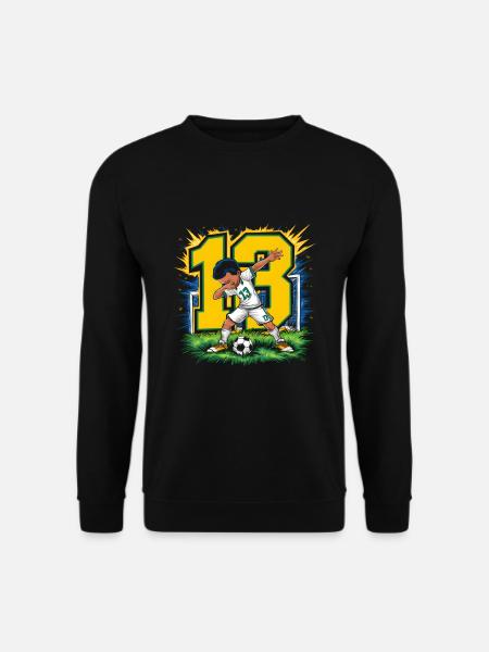 13. Geburtstag 13 Jahre Fußball Fußballspieler - Unisex Pullover - Schwarz
