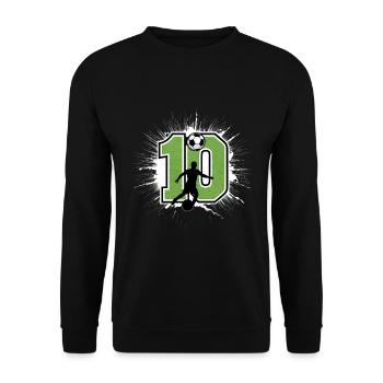 10e anniversaire 10 ans de football Joueur de football - Sweat-shirt Unisexe - noir - Devant - Alina (178cm) & Michal (187cm)