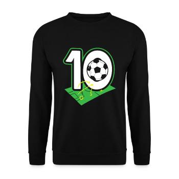 10e anniversaire 10 ans de football Joueur de football - Sweat-shirt Unisexe - noir - Devant - Alina (178cm) & Michal (187cm)