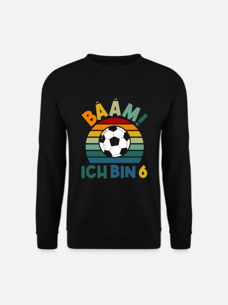 6. Geburtstag 6 Jahre Fußball Fußballspieler - Unisex Pullover - Schwarz