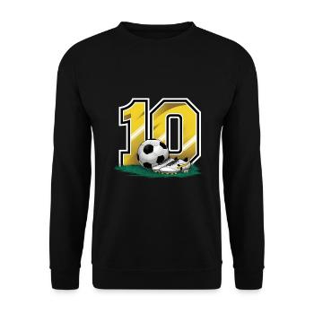 10e anniversaire 10 ans de football Joueur de football - Sweat-shirt Unisexe - noir - Devant - Alina (178cm) & Michal (187cm)