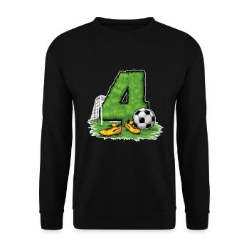 4ème anniversaire 4 ans de football Joueur de football - Sweat-shirt Unisexe - noir - Devant - Alina (178cm) & Michal (187cm)