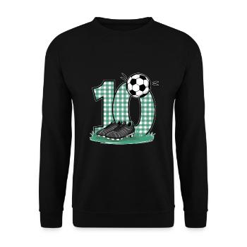 10e anniversaire 10 ans de football Joueur de football - Sweat-shirt Unisexe - noir - Devant - Alina (178cm) & Michal (187cm)