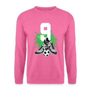 9. Geburtstag 9 Jahre Fußball Fußballspieler - Unisex Pullover - Pink - Vorne