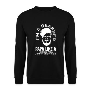 Bartpflege Bart Liebhaber Männer Bart - Unisex Pullover - Schwarz - Vorne - Alina (178cm) & Michal (187cm)