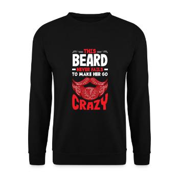 Beard Care Beard Lover Men Beard - Unisex Sweatshirt - black - Front - Alina (178cm) & Michal (187cm)