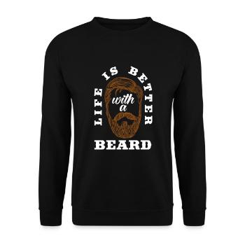 Bartpflege Bart Liebhaber Männer Bart - Unisex Pullover - Schwarz - Vorne - Alina (178cm) & Michal (187cm)