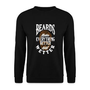Bartpflege Bart Liebhaber Männer Bart - Unisex Pullover - Schwarz - Vorne - Alina (178cm) & Michal (187cm)