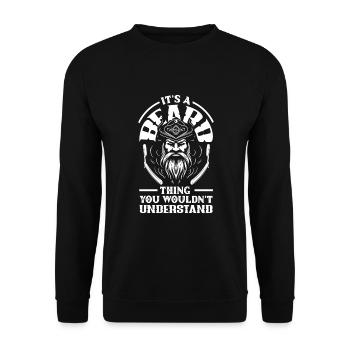 Bartpflege Bart Liebhaber Männer Bart - Unisex Pullover - Schwarz - Vorne - Alina (178cm) & Michal (187cm)
