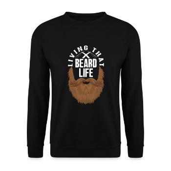 Bartpflege Bart Liebhaber Männer Bart - Unisex Pullover - Schwarz - Vorne - Alina (178cm) & Michal (187cm)