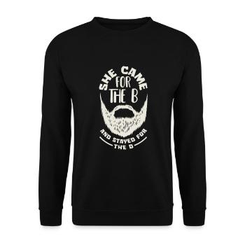 Beard Care Beard Lover Men Beard - Unisex Sweatshirt - black - Front - Alina (178cm) & Michal (187cm)