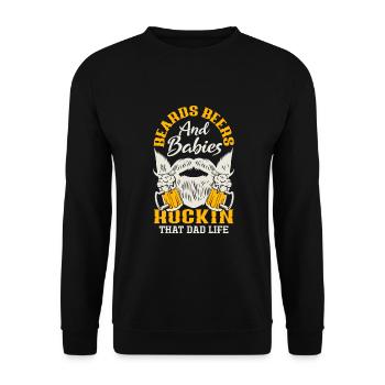 Bartpflege Bart Liebhaber Männer Bart - Unisex Pullover - Schwarz - Vorne - Alina (178cm) & Michal (187cm)