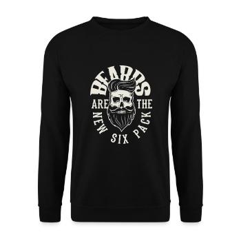 Bartpflege Bart Liebhaber Männer Bart - Unisex Pullover - Schwarz - Vorne - Alina (178cm) & Michal (187cm)