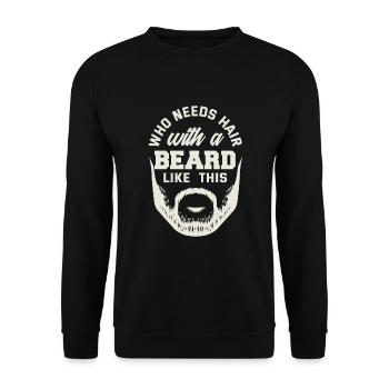 Bartpflege Bart Liebhaber Männer Bart - Unisex Pullover - Schwarz - Vorne - Alina (178cm) & Michal (187cm)