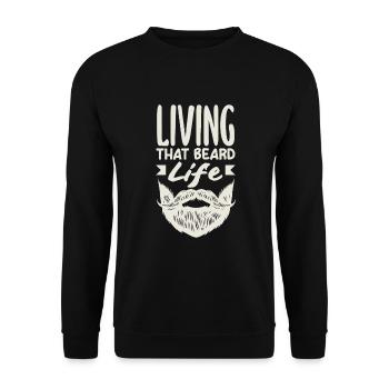 Beard Care Beard Lover Men Beard - Unisex Sweatshirt - black - Front - Alina (178cm) & Michal (187cm)