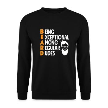 Soins de la barbe Beard Lover Hommes Barbe - Sweat-shirt Unisexe - noir - Devant - Alina (178cm) & Michal (187cm)