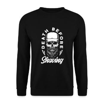 Bartpflege Bart Liebhaber Männer Bart - Unisex Pullover - Schwarz - Vorne - Alina (178cm) & Michal (187cm)