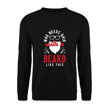 Bartpflege Bart Liebhaber Männer Bart - Unisex Pullover - Schwarz - Vorne - Alina (178cm) & Michal (187cm)