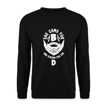Bartpflege Bart Liebhaber Männer Bart - Unisex Pullover - Schwarz - Vorne - Alina (178cm) & Michal (187cm)